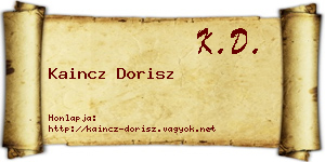 Kaincz Dorisz névjegykártya